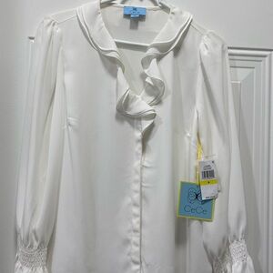 Cece cream blouse. NWT